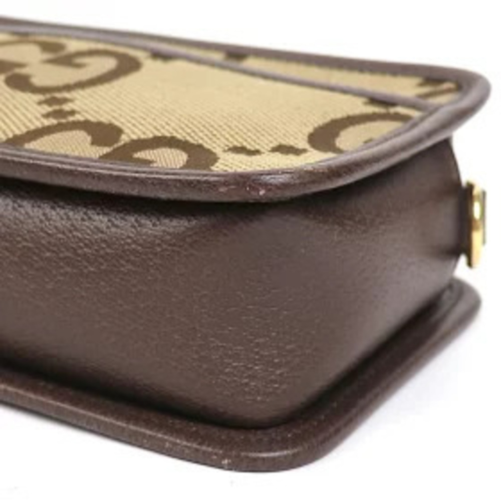 Gucci Jumbo GG Bag Canvas Camel Brown Shoulder Crossbody MESSENGER - Picture 9 of 13